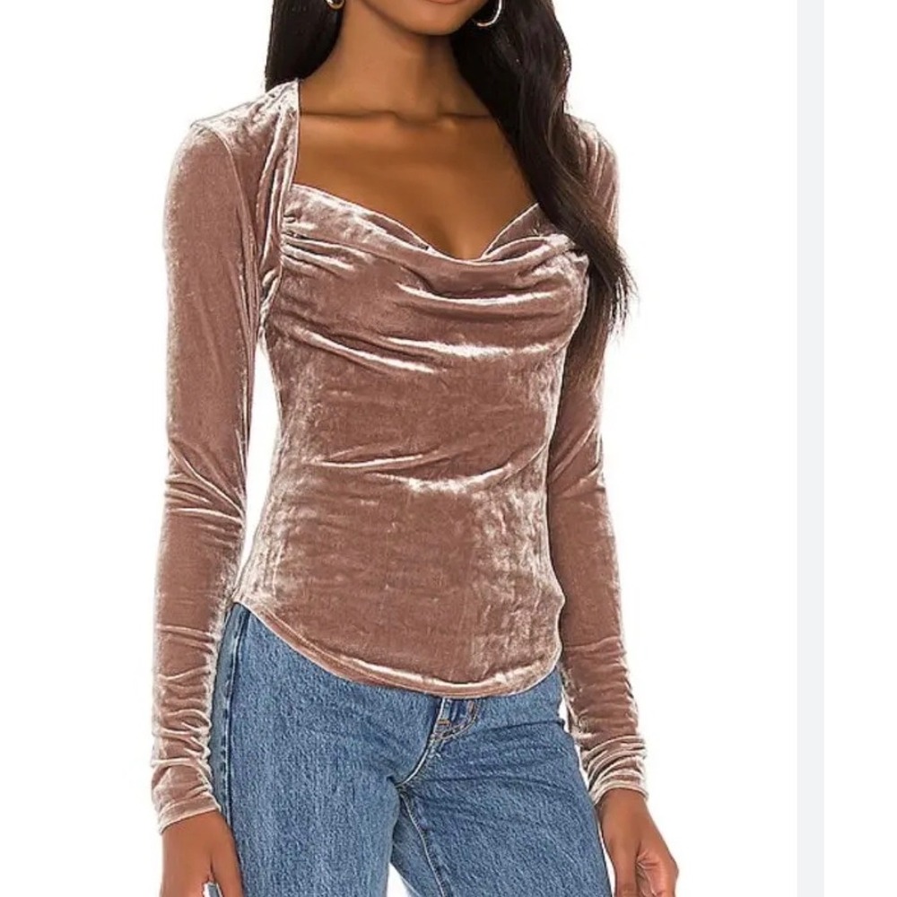 Free People perfect date Crushed Velvet Cowl Long XS whimsi goth boho Y2K dainty